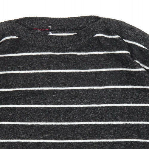 Preworn Womens Grey Striped  Pullover Jumper Size L