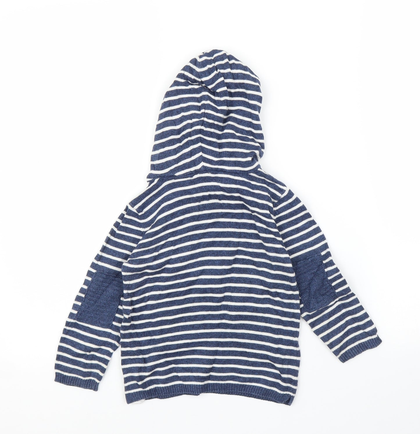 Zara Boys Blue Striped  Pullover Hoodie Size 3-4 Years