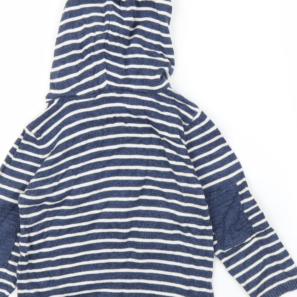 Zara Boys Blue Striped  Pullover Hoodie Size 3-4 Years