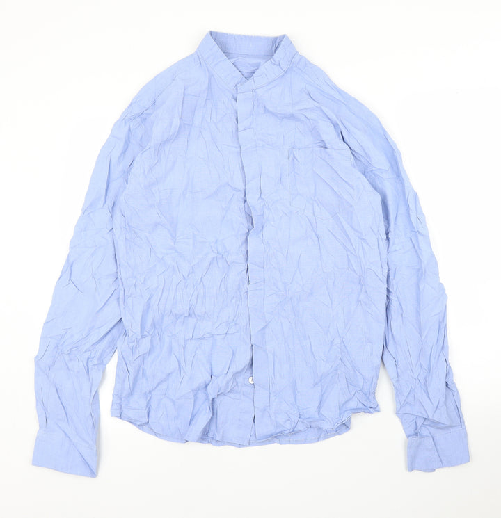 Cross Designs Mens Blue    Button-Up Size M