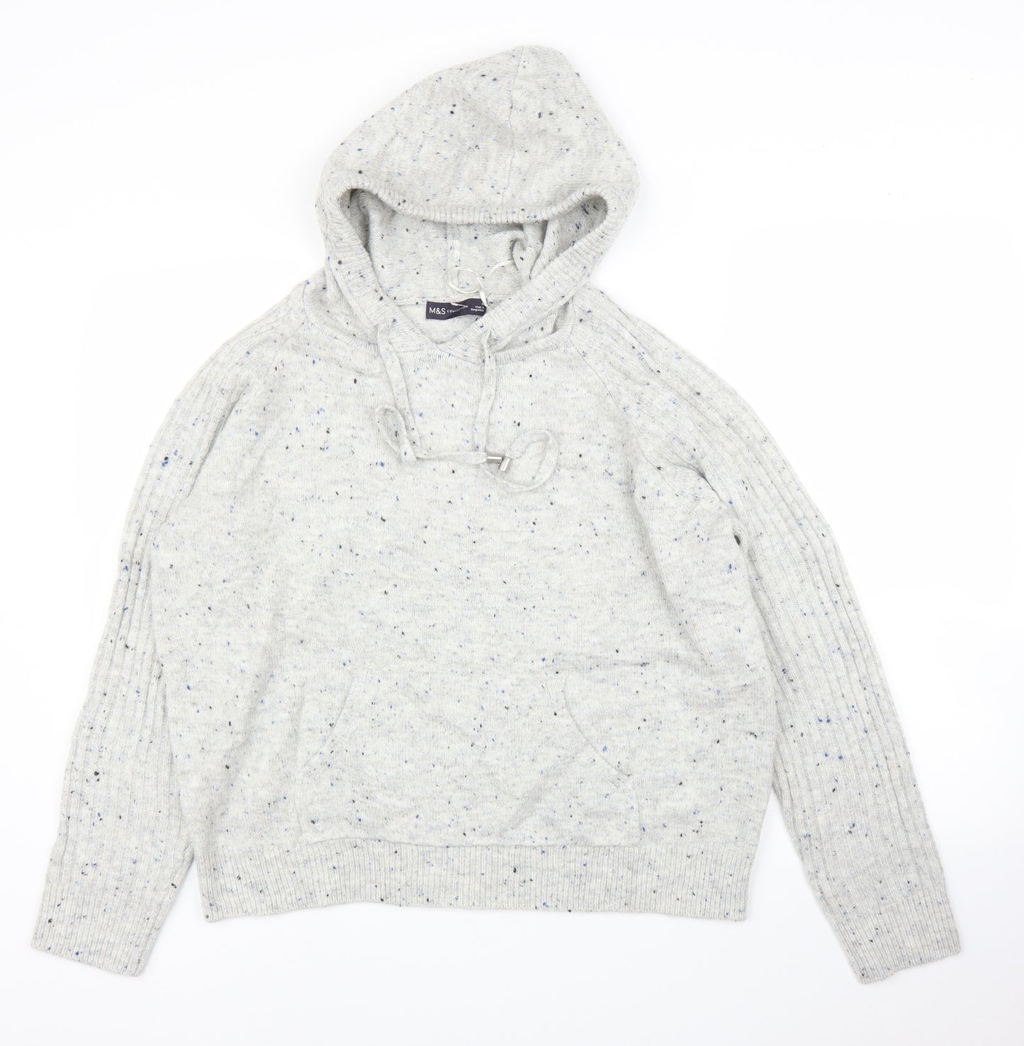 M&S Mens Grey   Pullover Hoodie Size M