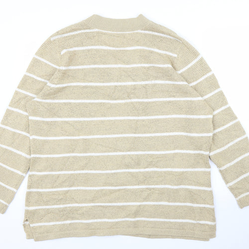 Elisabeth Womens Beige Striped  Pullover Jumper Size L