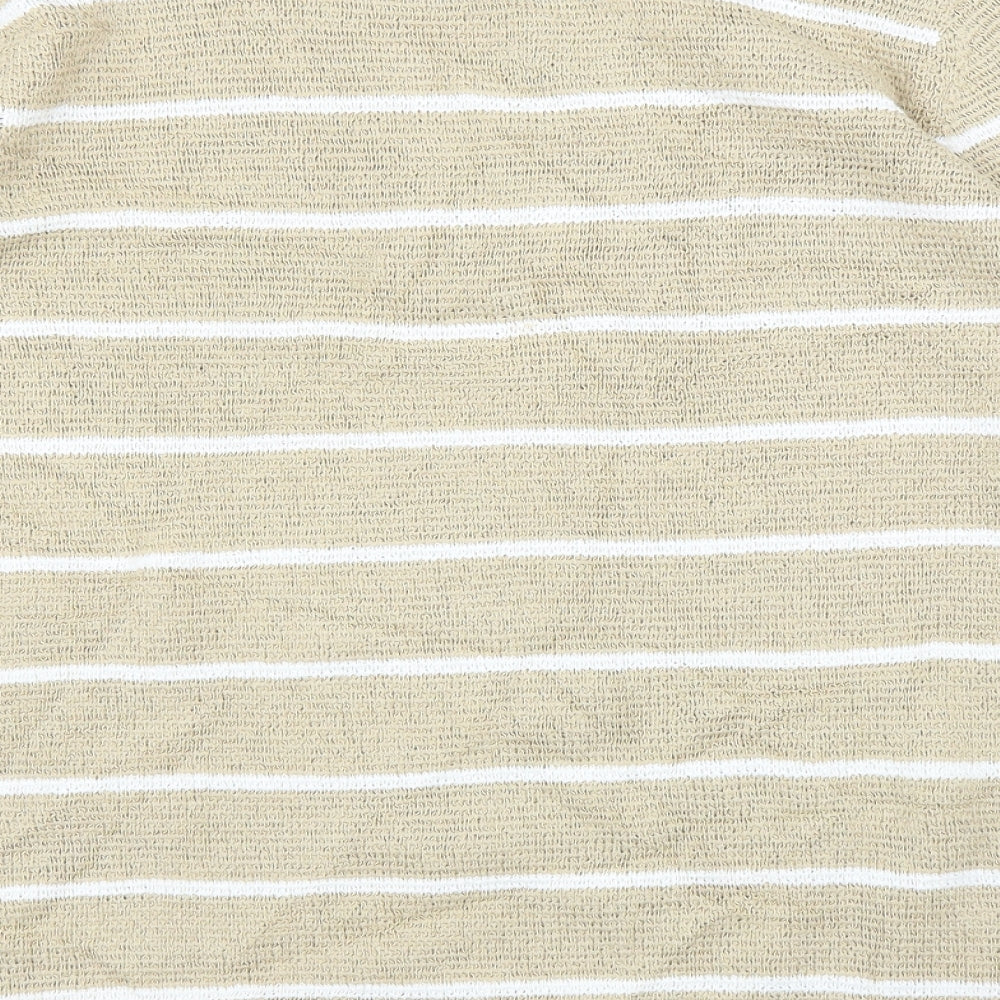 Elisabeth Womens Beige Striped  Pullover Jumper Size L