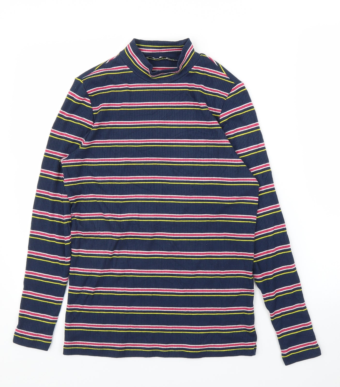 TU Womens Blue Striped  Basic T-Shirt Size 12