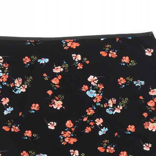 Oasis Womens Black Floral  A-Line Skirt Size 8