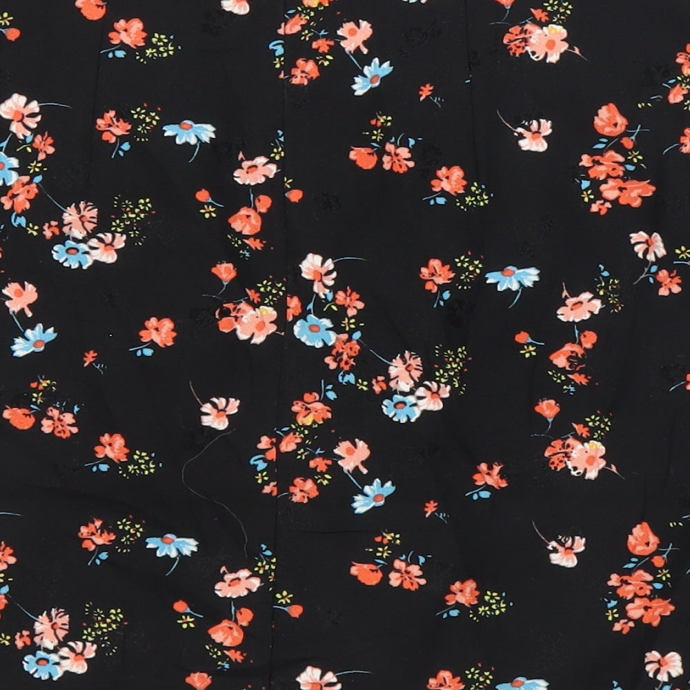 Oasis Womens Black Floral  A-Line Skirt Size 8