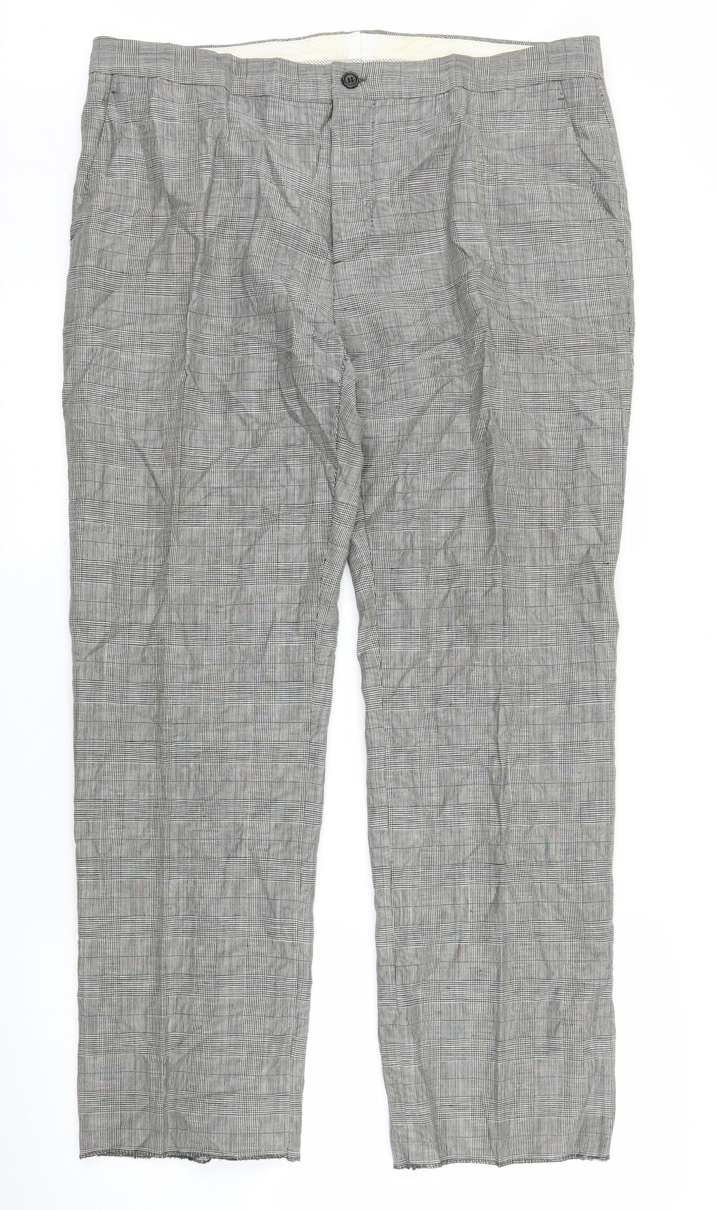 Margaret Howell Womens Grey Plaid  Trousers  Size 16 L28 in