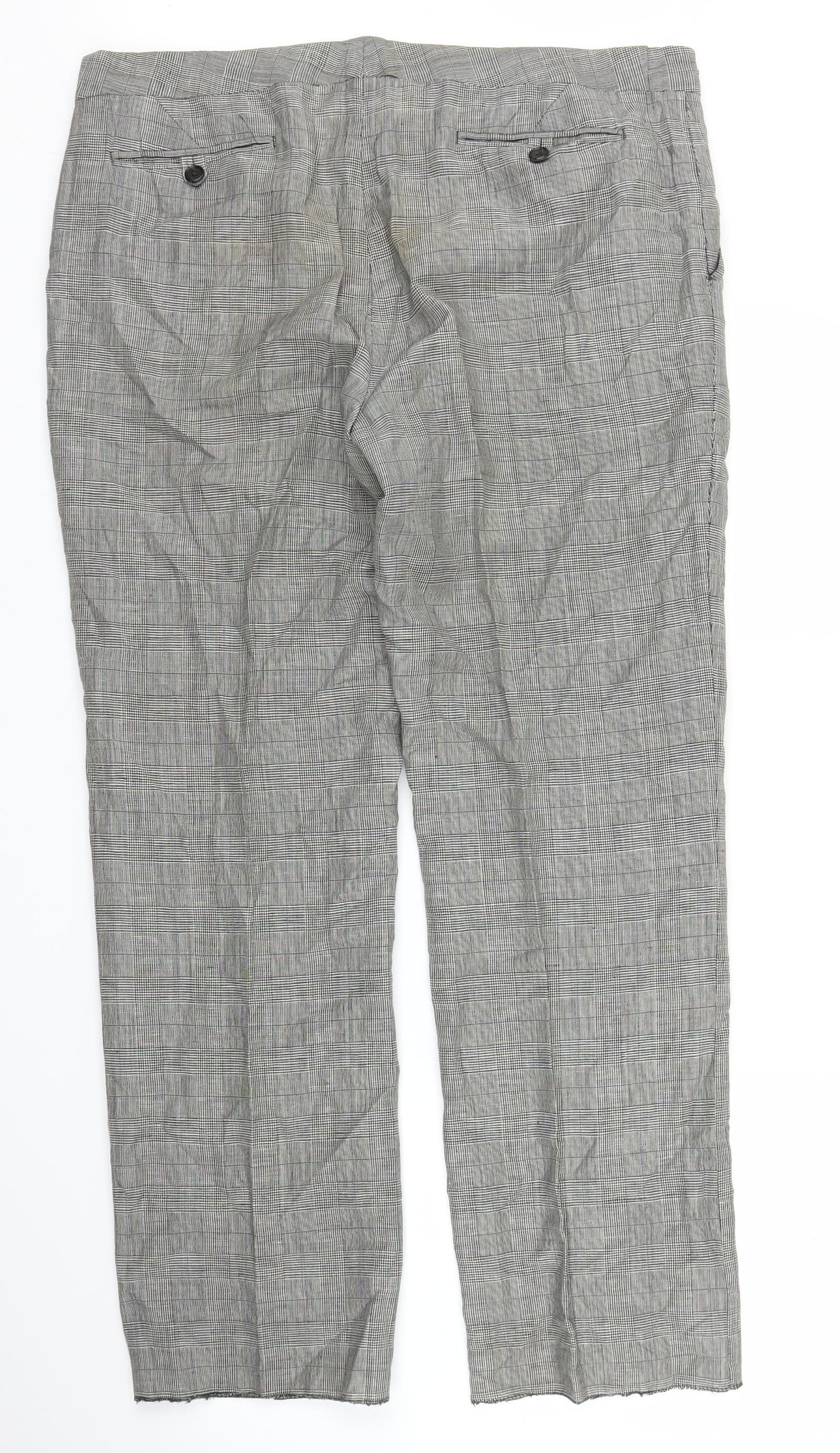 Margaret Howell Womens Grey Plaid  Trousers  Size 16 L28 in