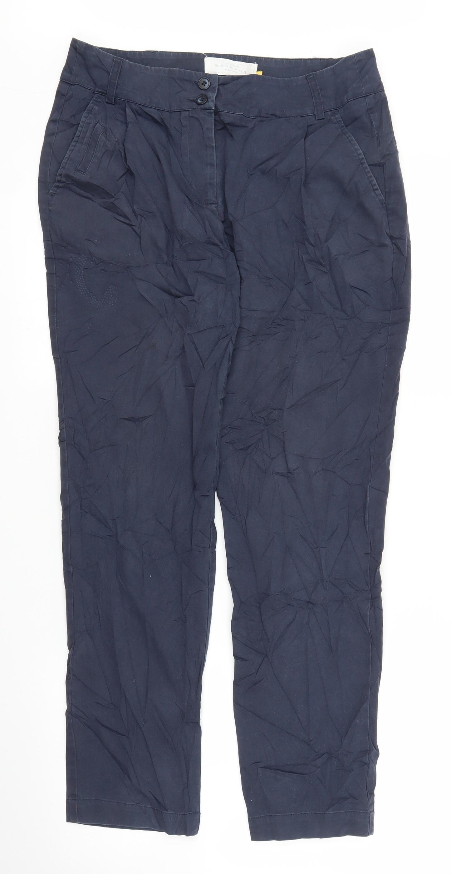 John Lewis Womens Blue   Capri Trousers Size 10 L26 in