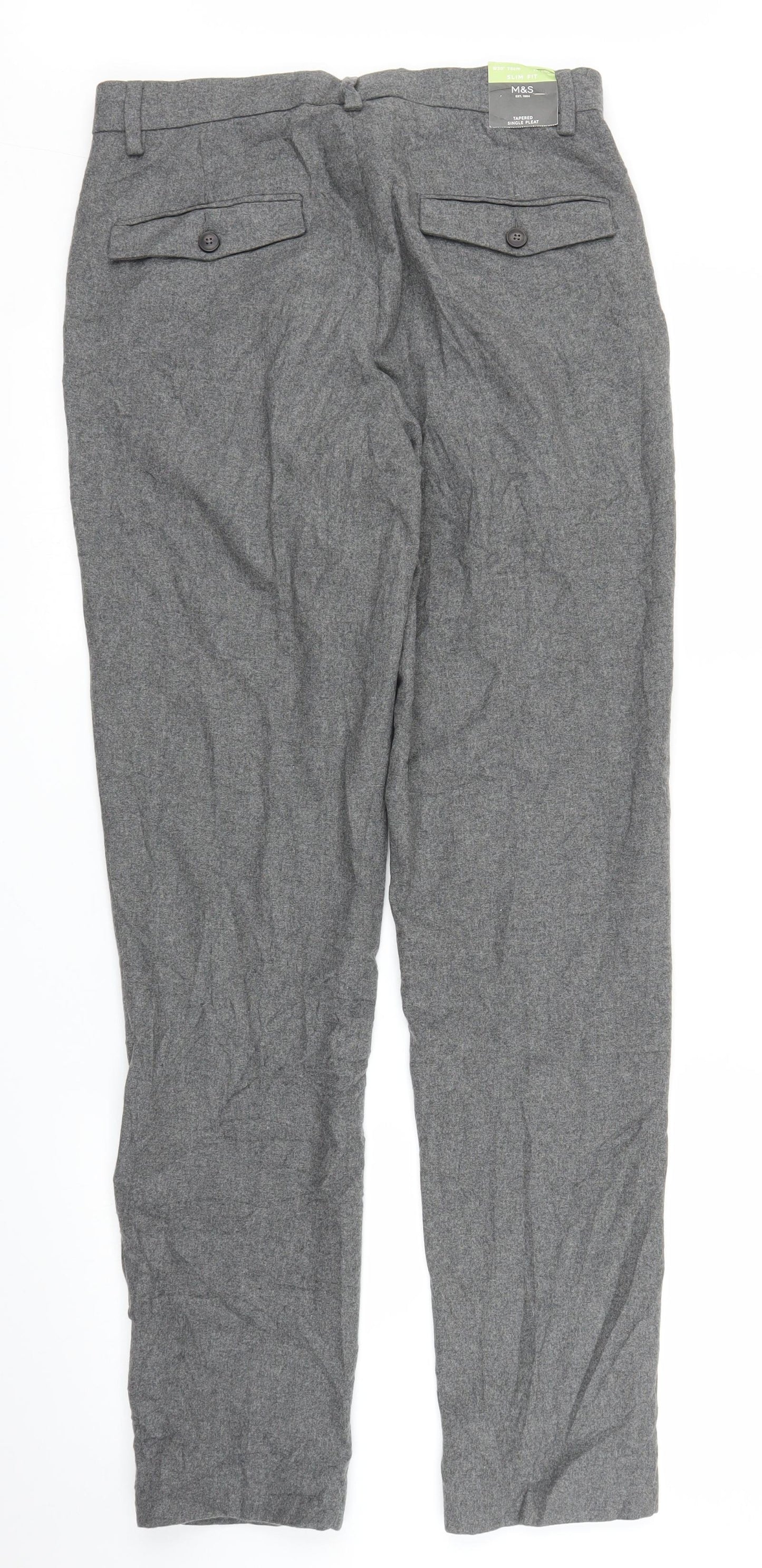 M&S Mens Grey   Trousers  Size 28 in L29 in