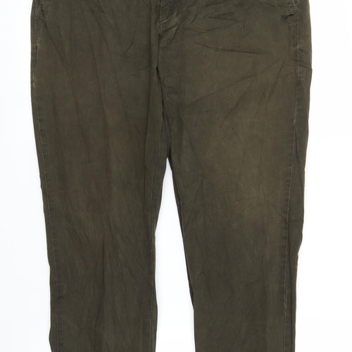 M&S Mens Green   Chino Trousers Size 34 in L26 in