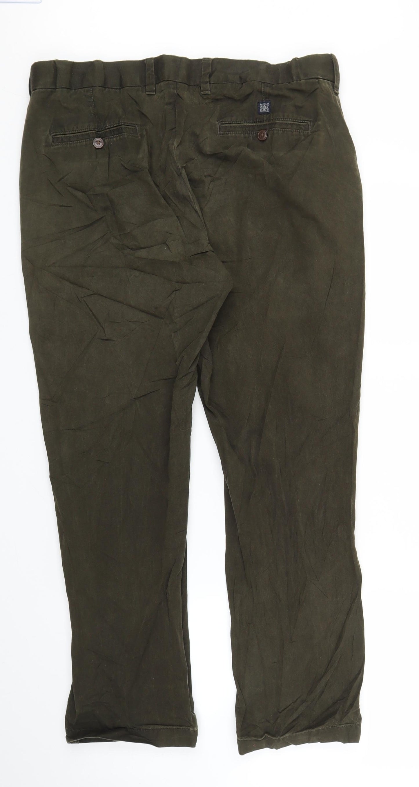 M&S Mens Green   Chino Trousers Size 34 in L26 in
