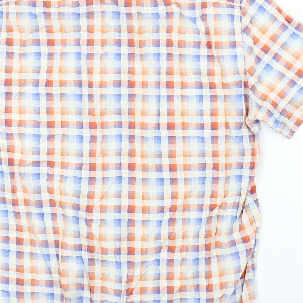 Blue Harbour Mens Orange Check   Button-Up Size L
