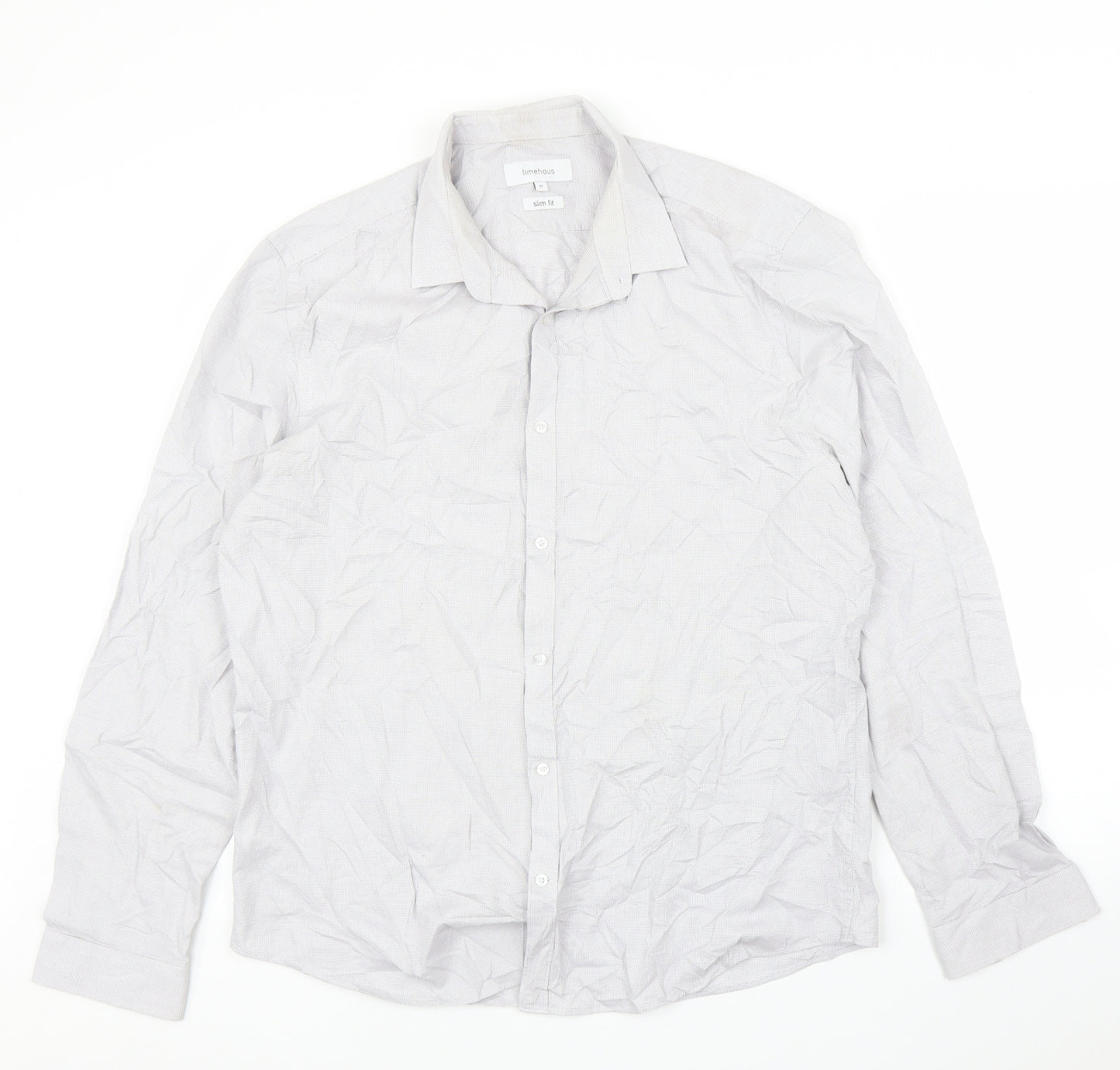 Limehouse Mens Grey    Button-Up Size 17