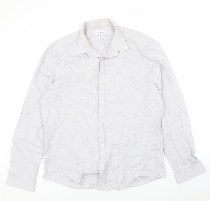 Limehouse Mens Grey    Button-Up Size 17