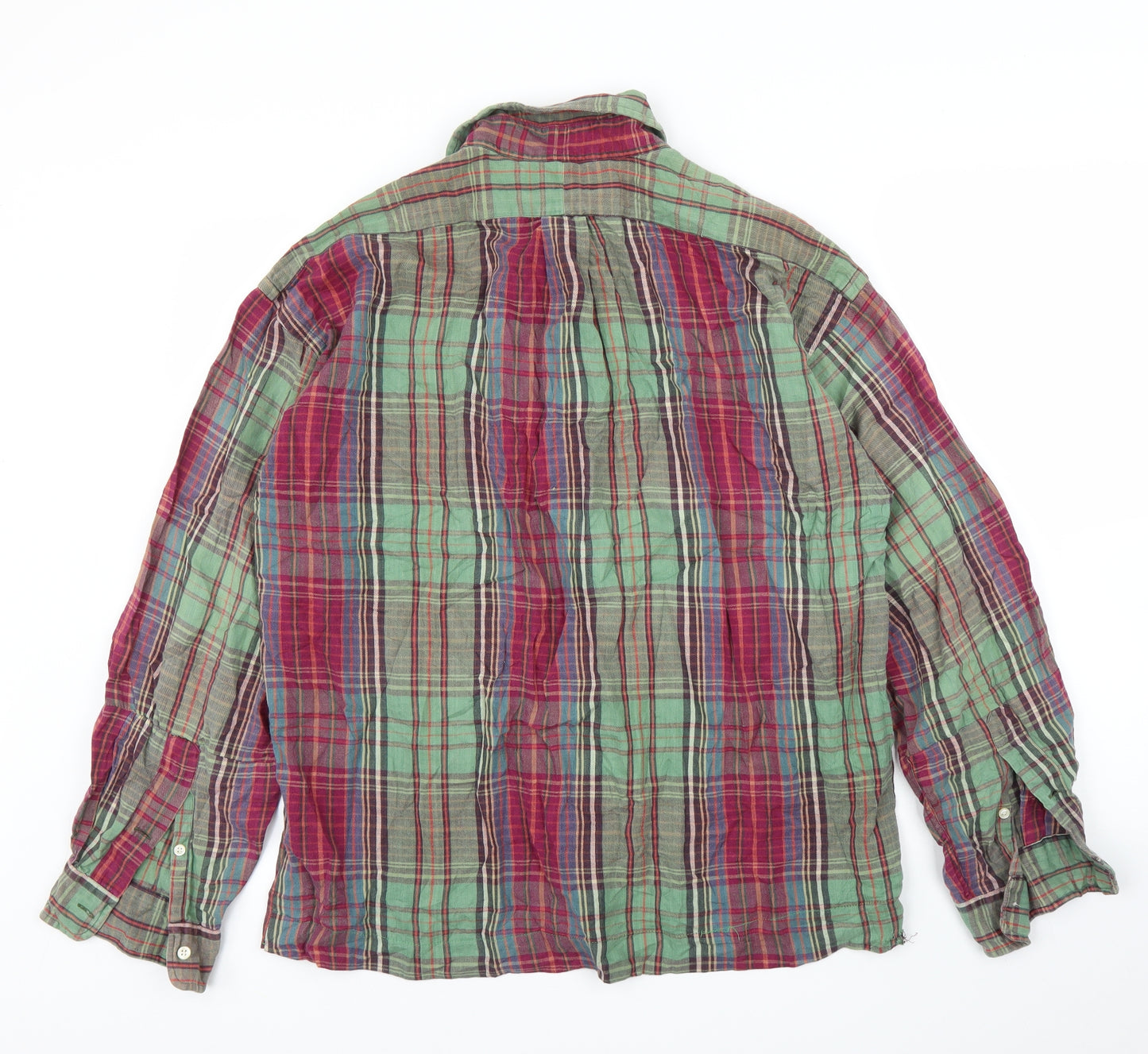 Ralph Lauren Mens Green Plaid   Button-Up Size XL