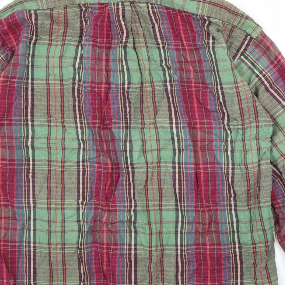 Ralph Lauren Mens Green Plaid   Button-Up Size XL