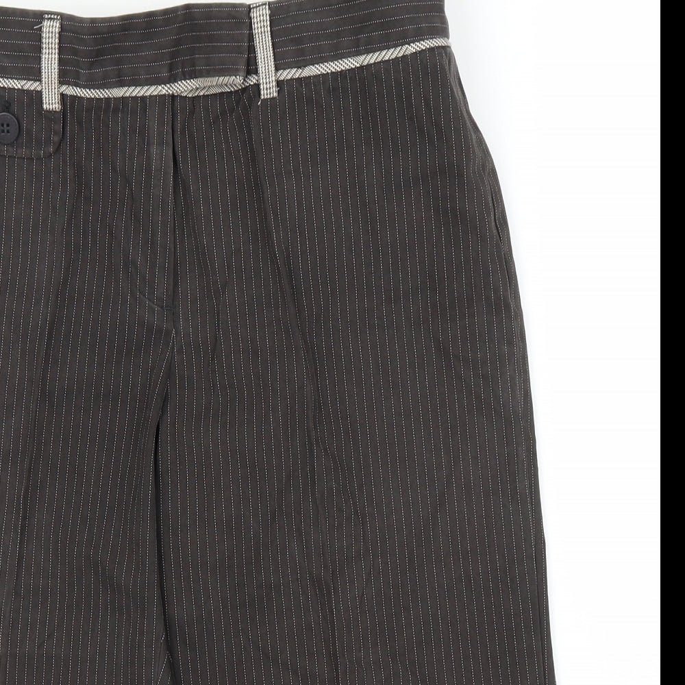 M&S Womens Brown Striped  Capri Trousers Size 12