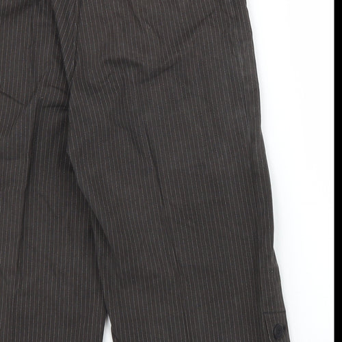 M&S Womens Brown Striped  Capri Trousers Size 12