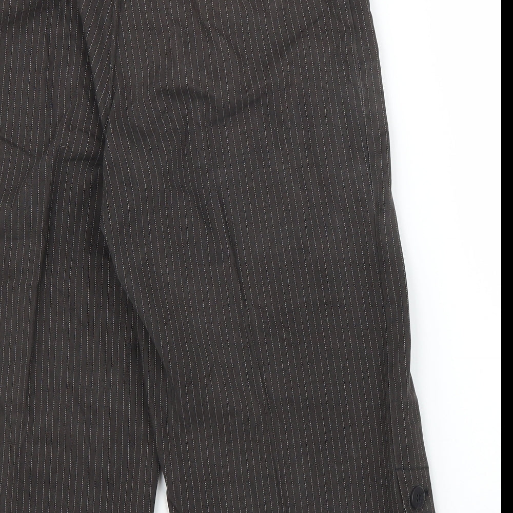 M&S Womens Brown Striped  Capri Trousers Size 12
