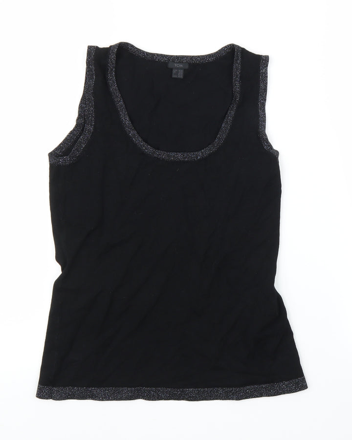 TCM Womens Black Basic Blouse Size 10