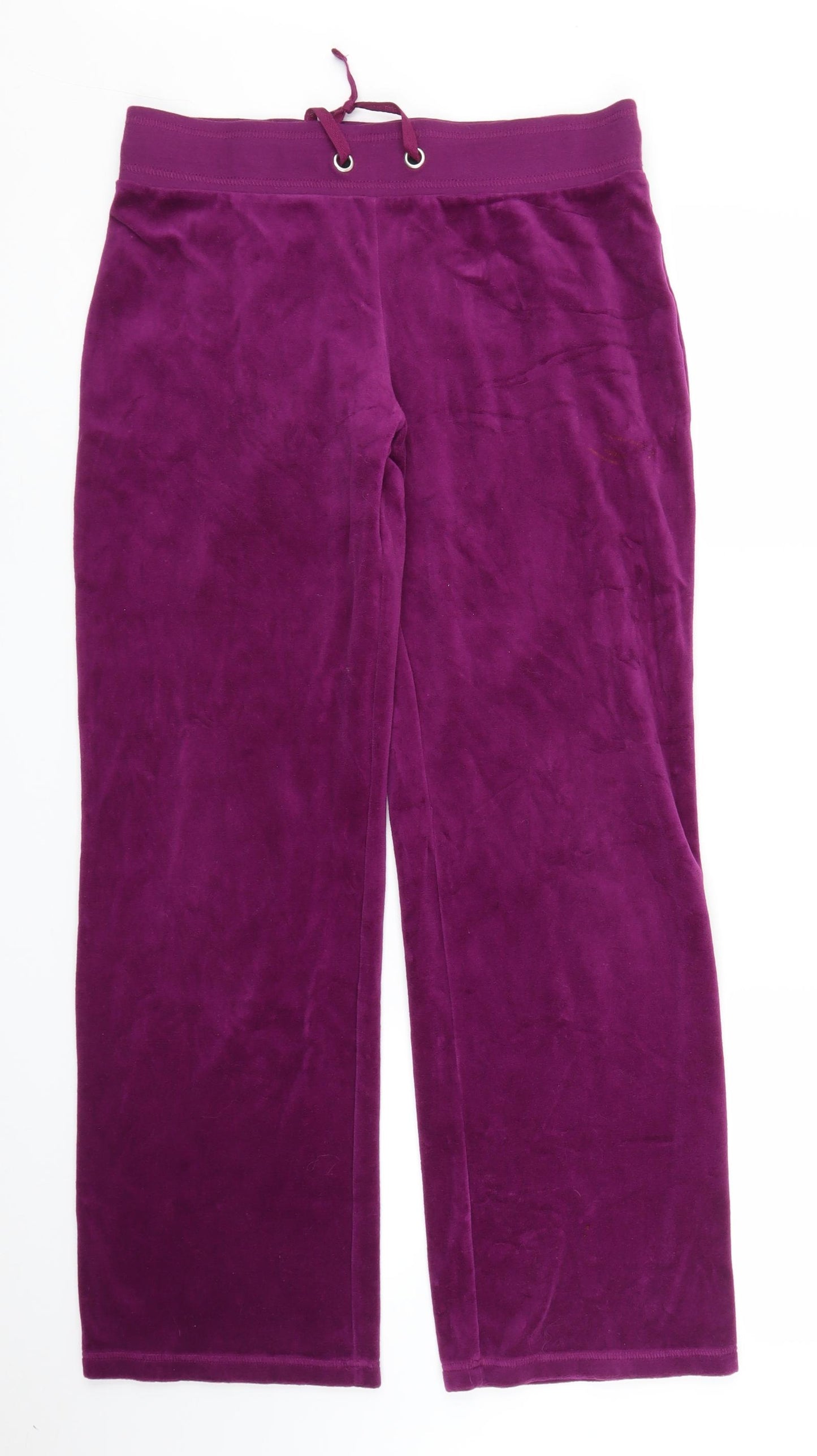 M&S Womens Purple   Sweatpants Trousers Size 14 L27 in