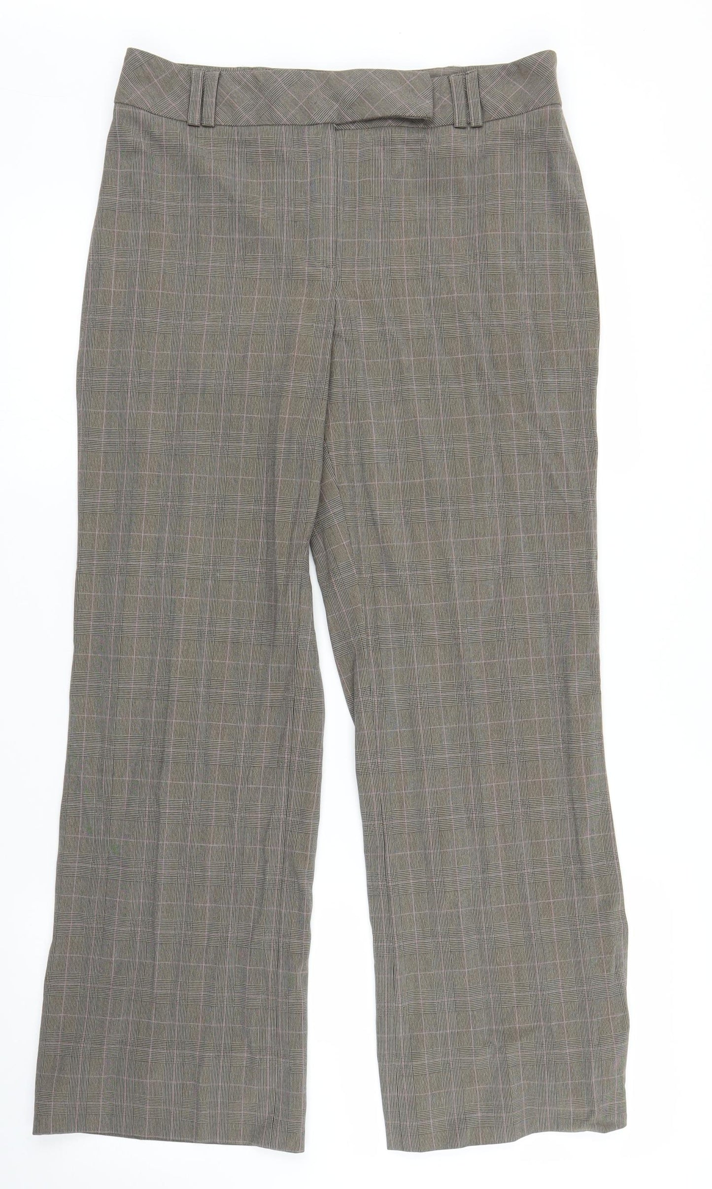 AMARANTO Womens Grey Plaid  Trousers  Size 12 L27 in