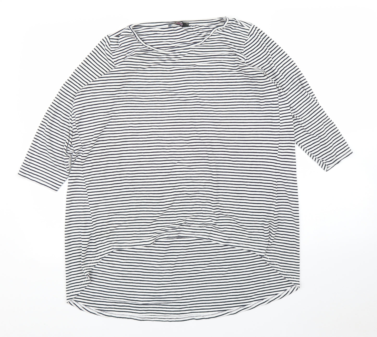 George Womens White Striped  Basic Blouse Size 14