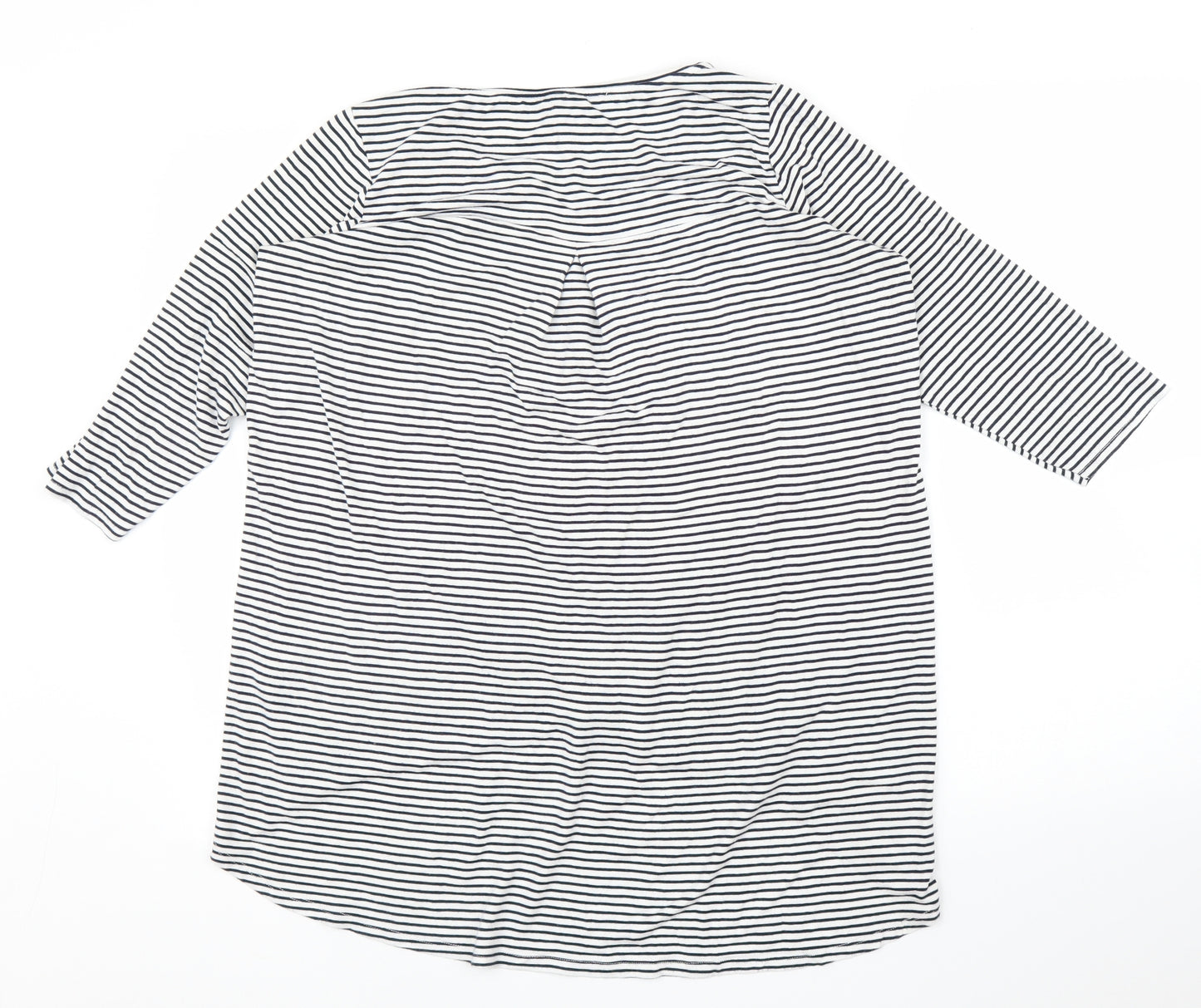 George Womens White Striped  Basic Blouse Size 14