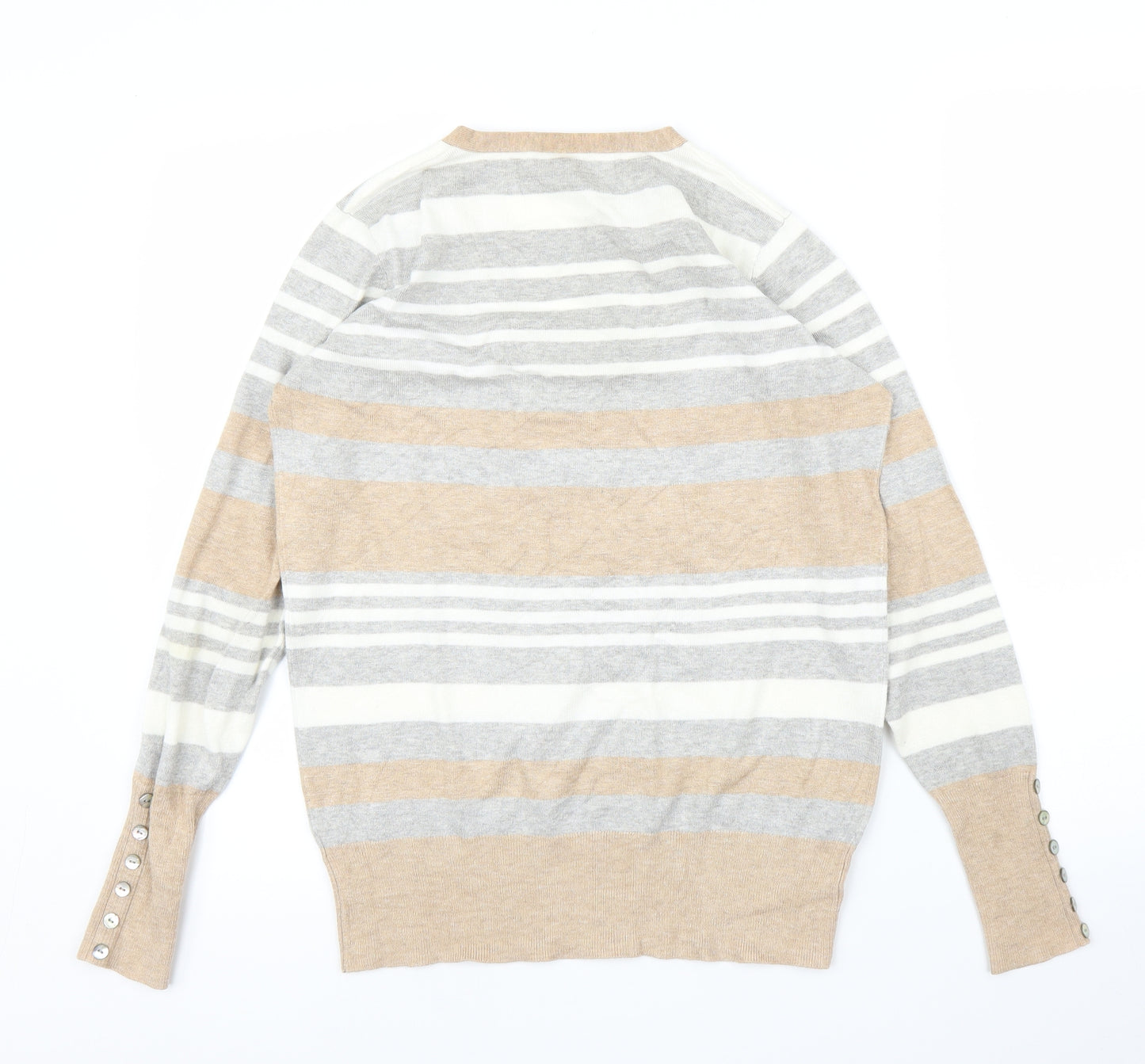 Papaya Womens Beige Striped  Pullover Jumper Size 16