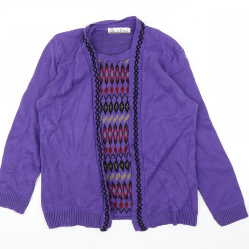 Pure and Natural Womens Purple Argyle/Diamond  Pullover Jumper Size S