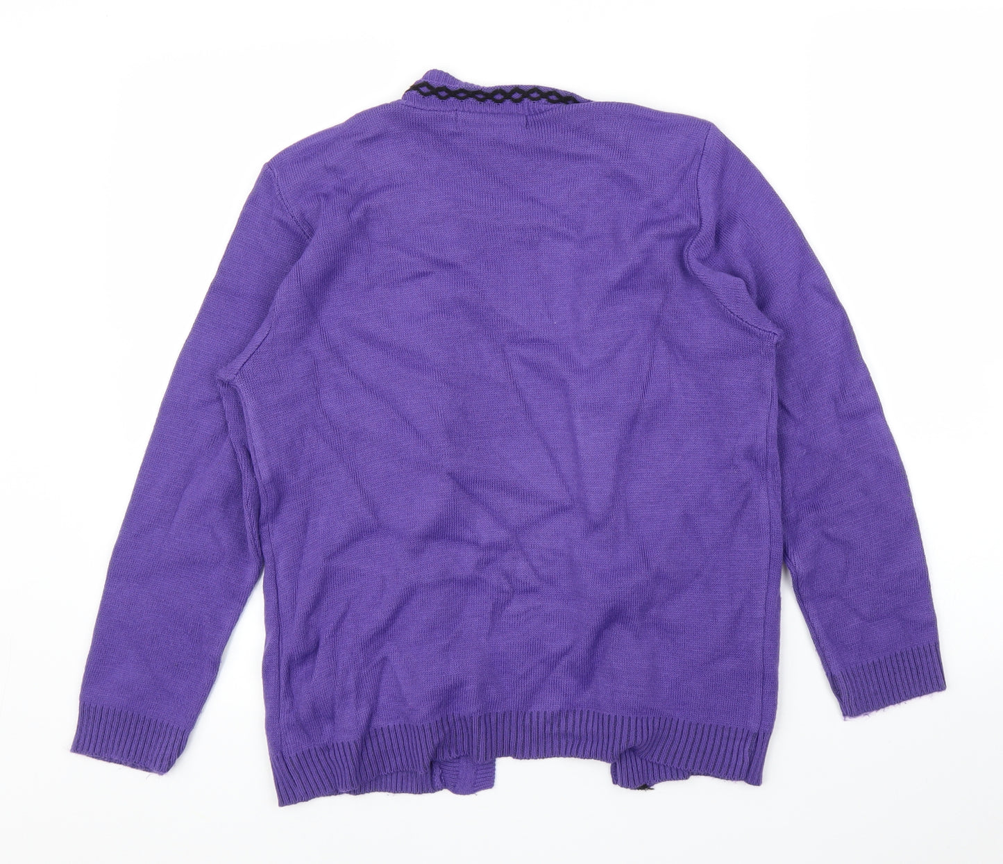 Pure and Natural Womens Purple Argyle/Diamond  Pullover Jumper Size S
