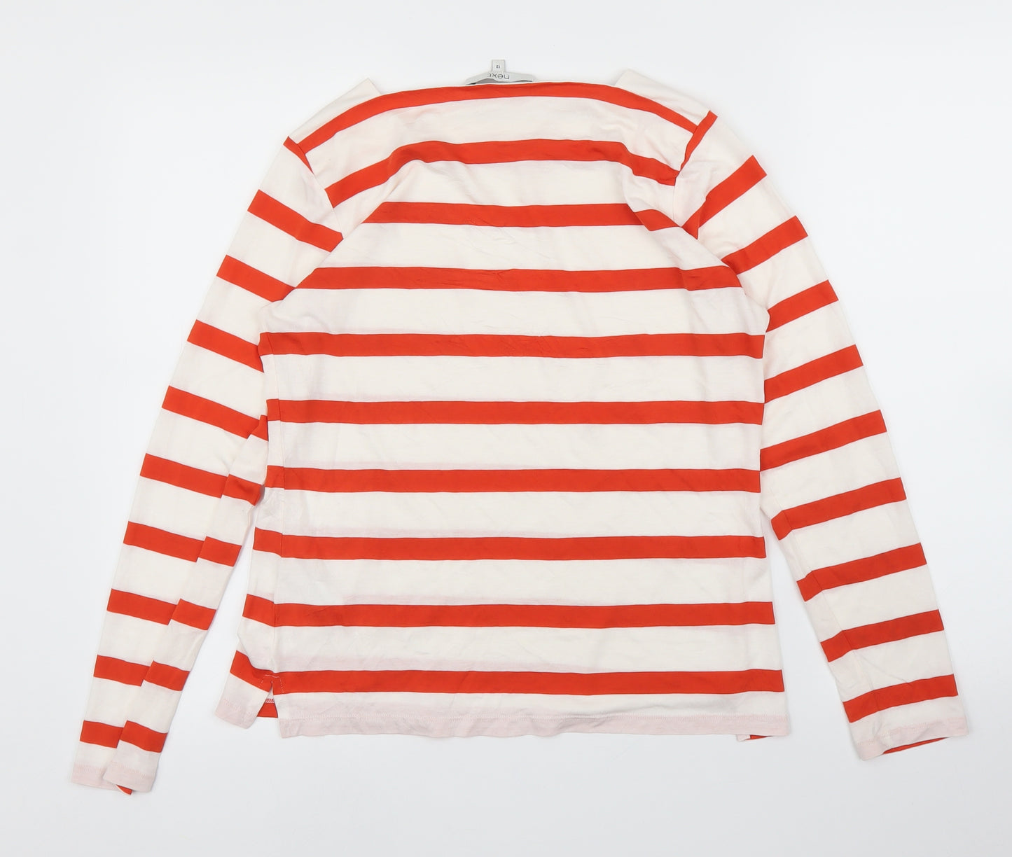 NEXT Womens White Striped  Basic T-Shirt Size 12