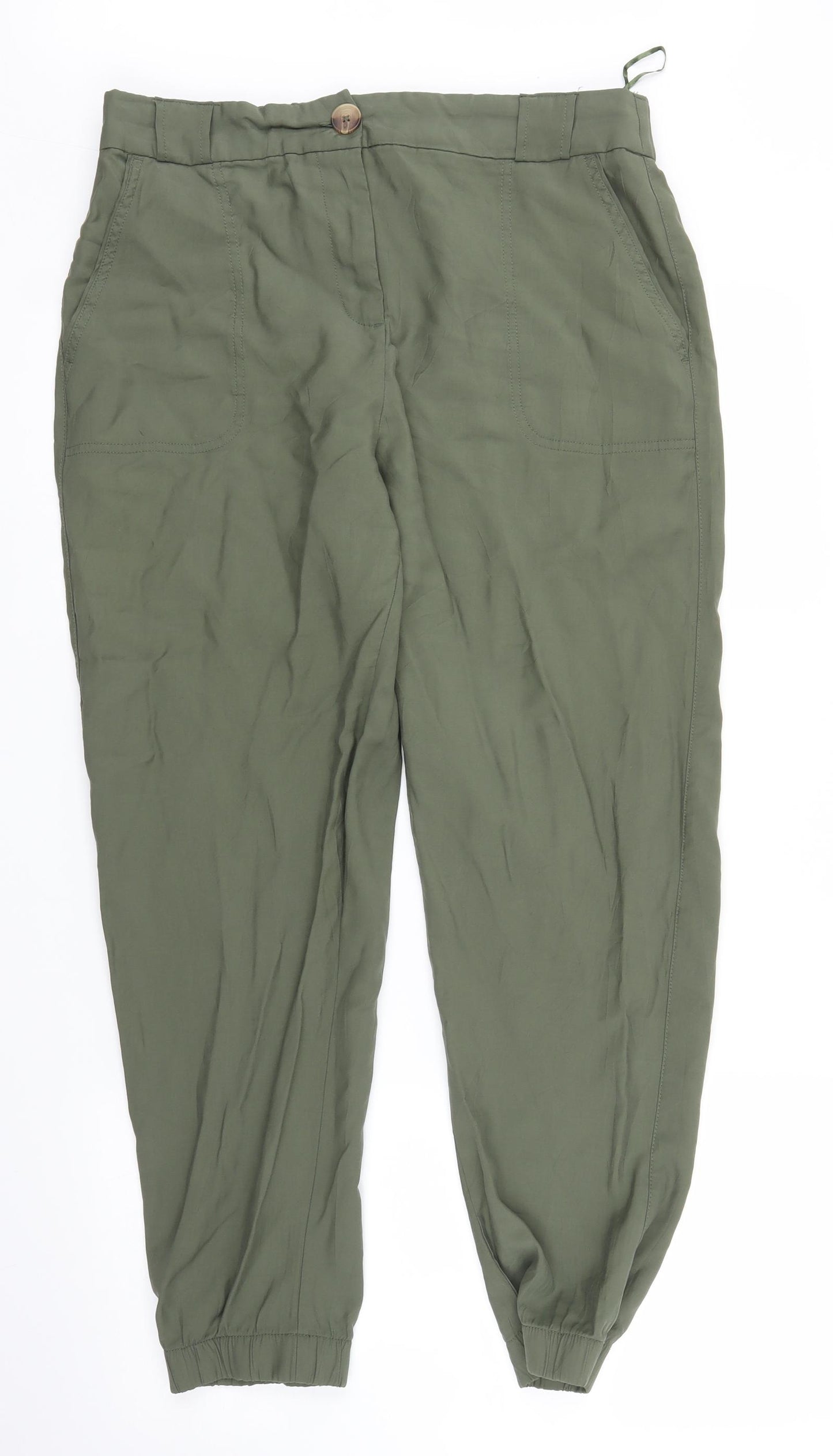Peacocks Womens Green   Bloomer Trousers Size 14 L24 in