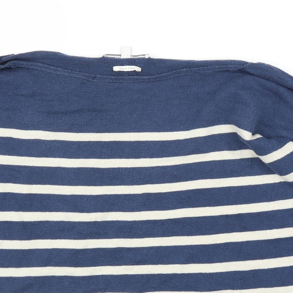Fat Face Womens Blue Striped  Pullover Jumper Size 10