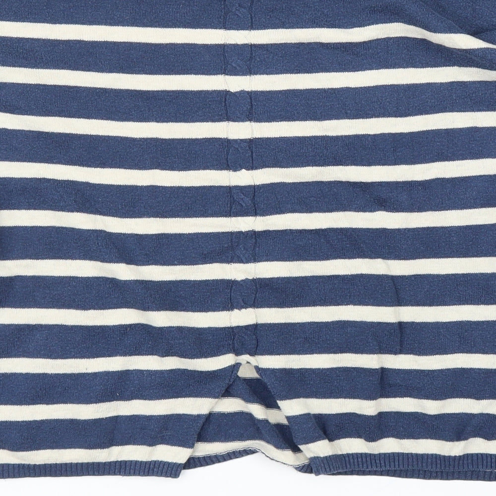 Fat Face Womens Blue Striped  Pullover Jumper Size 10