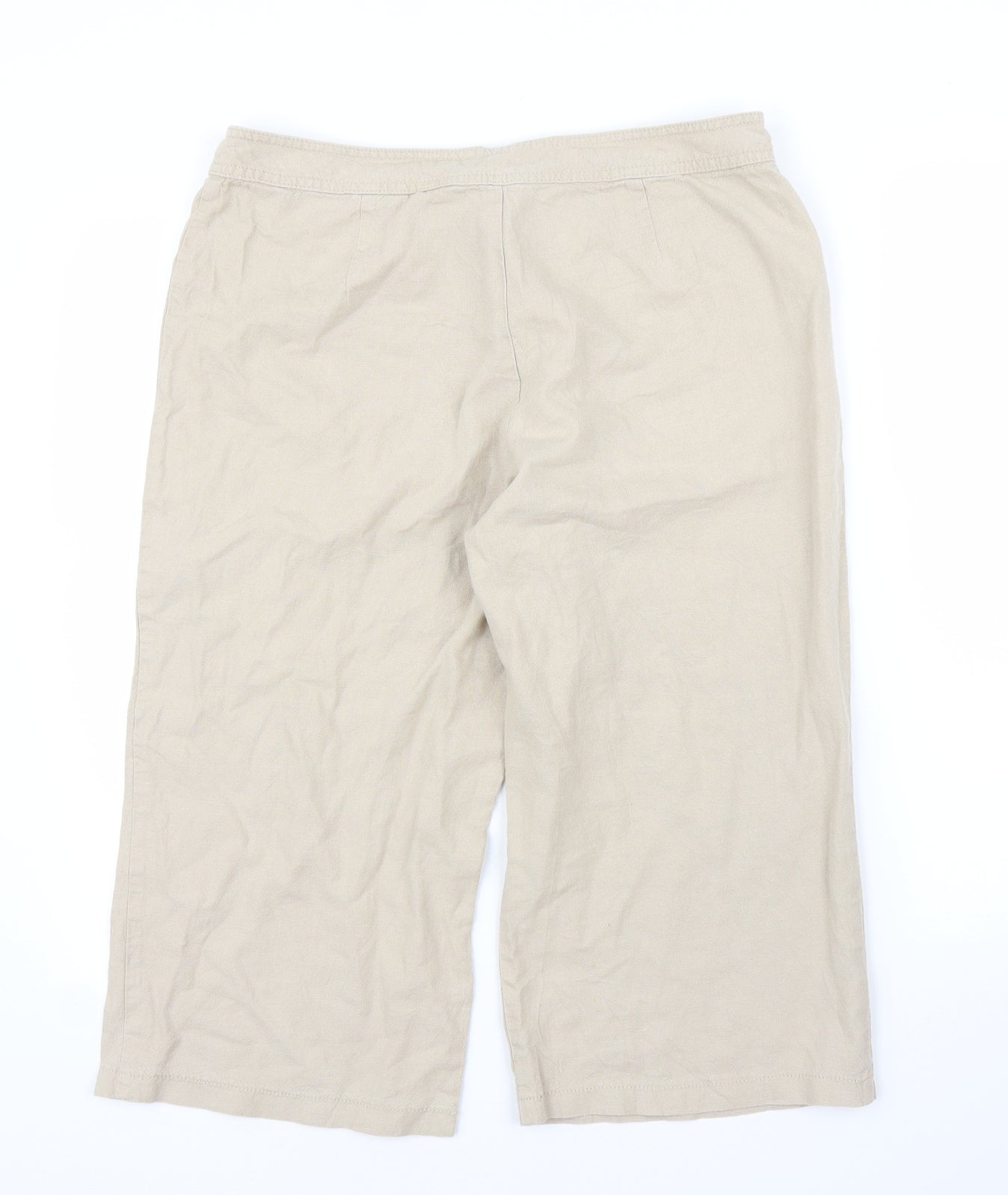 M&S Womens Beige   Capri Trousers Size 14