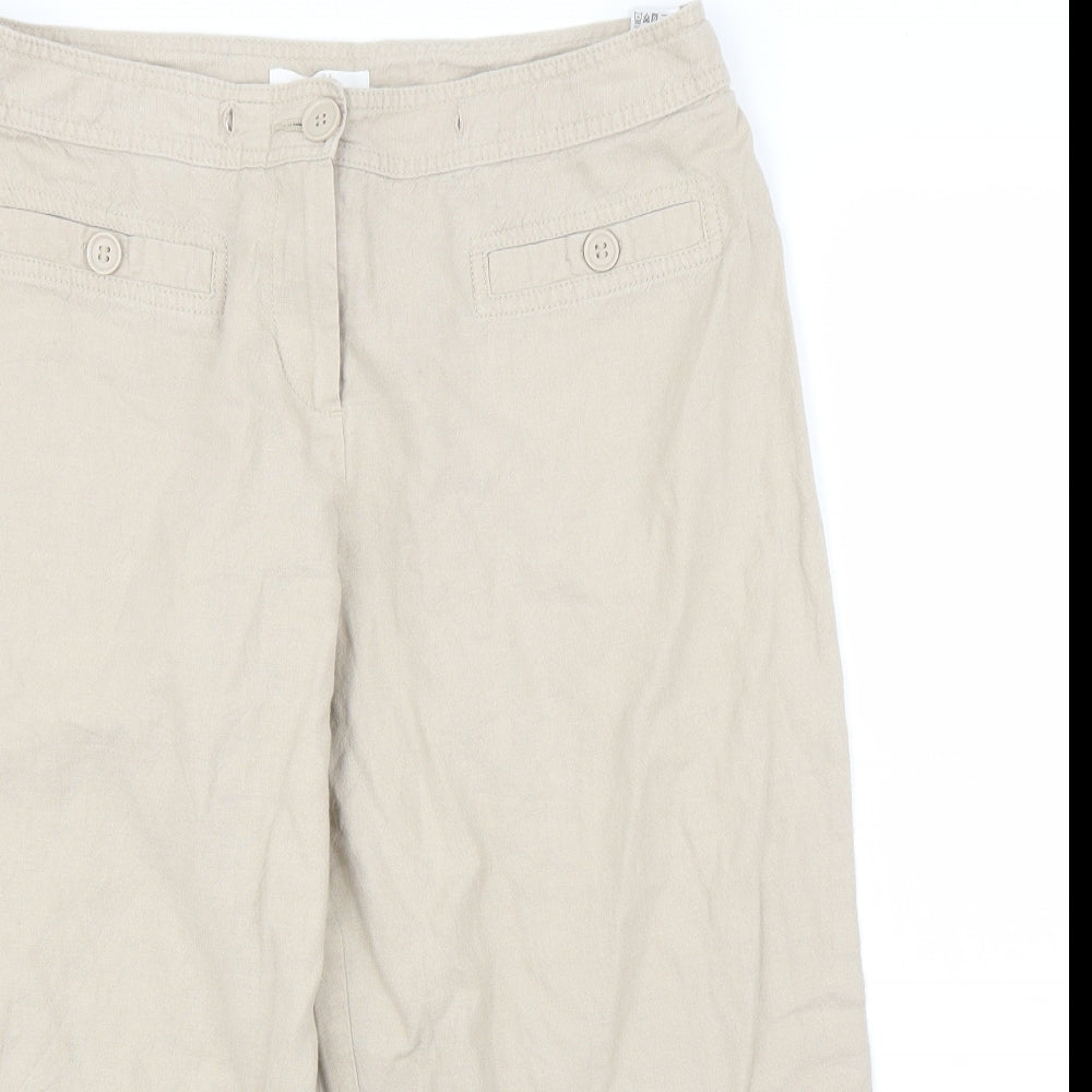 M&S Womens Beige   Capri Trousers Size 14