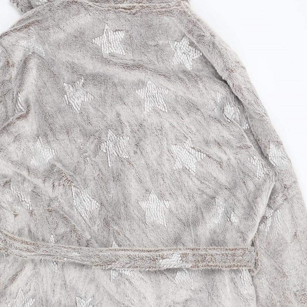 Primark Womens Grey Solid  Kimono Gown Size 10