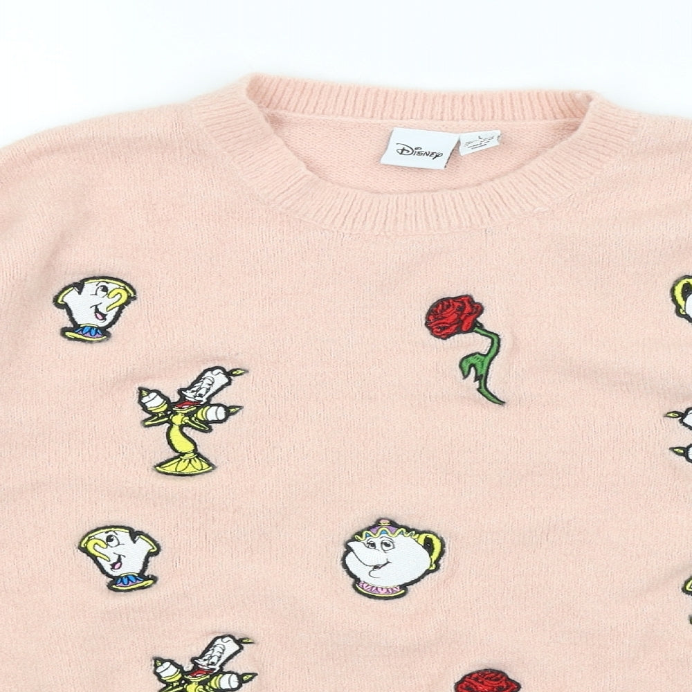 Disney Womens Pink   Pullover Jumper Size 16  - Beauty and the Beast