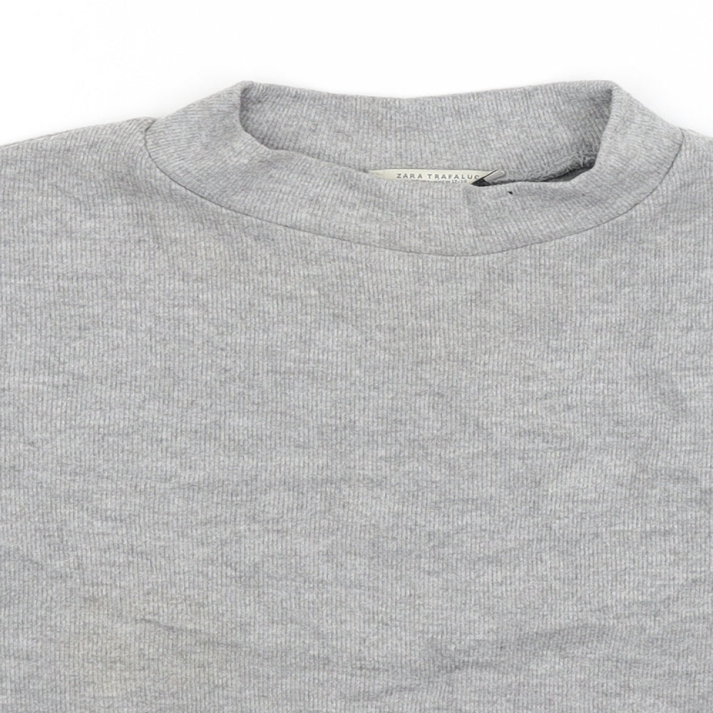 Zara Womens Grey   Cropped T-Shirt Size S