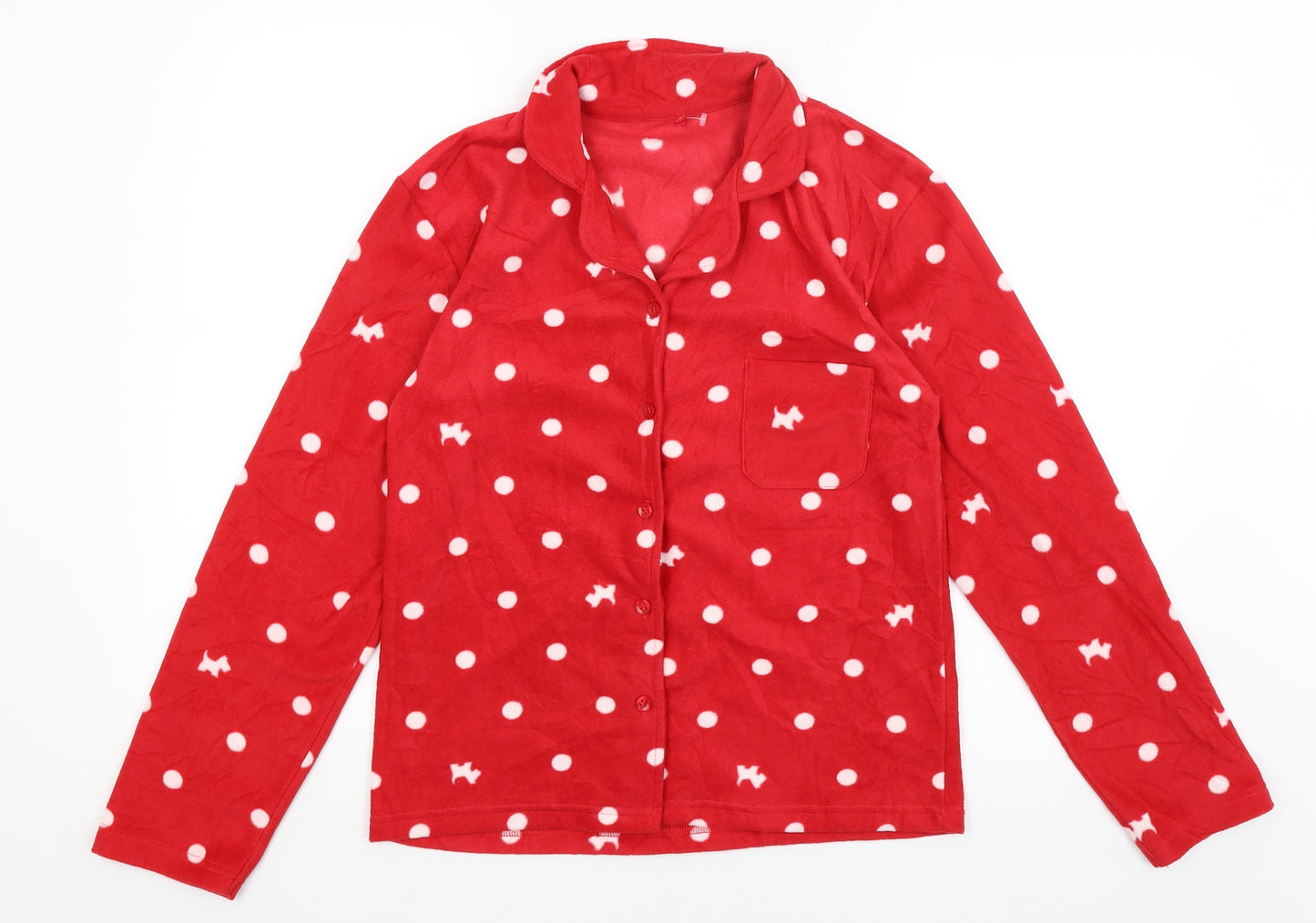 George Womens Red Polka Dot  Top Pyjama Top Size 8