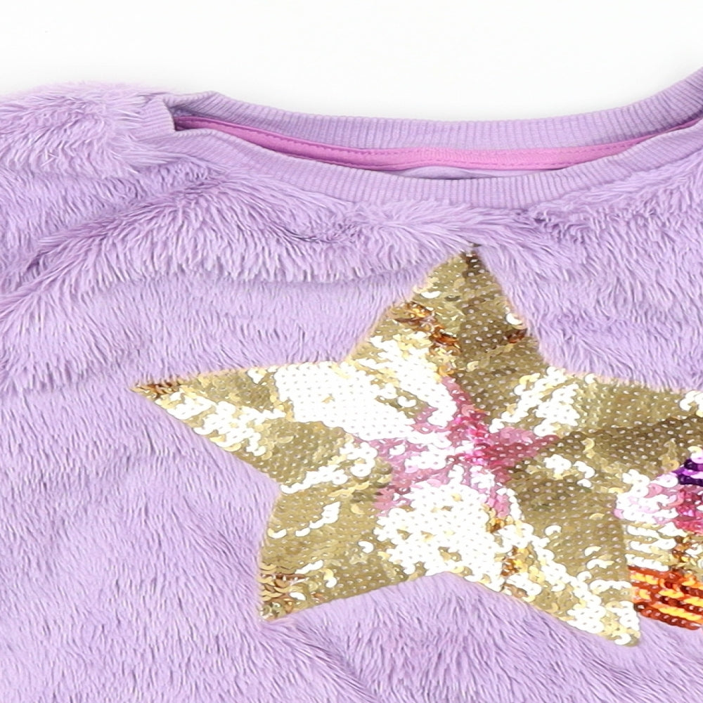 Nutmeg Girls Purple   Pullover Jumper Size 5-6 Years  - Shooting Star
