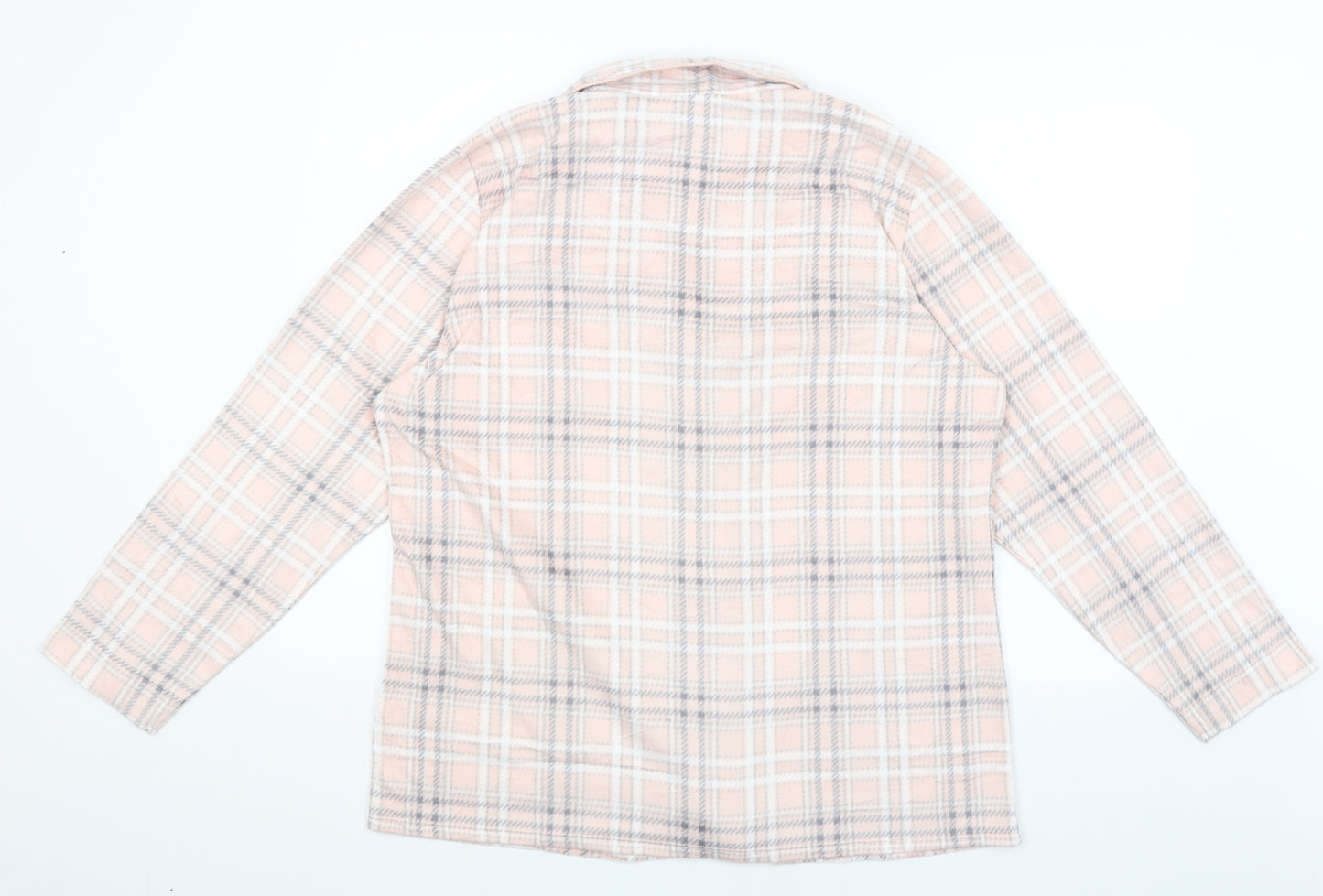 M&S Womens Pink Plaid  Top Pyjama Top Size L