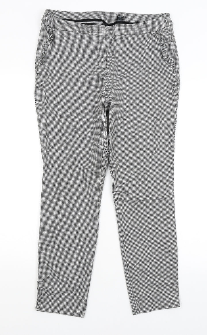 Cynthia Rowley Womens Grey Houndstooth  Trousers  Size 14 L27 in