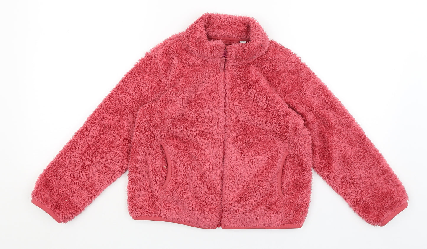 Uni Qlo Girls Red   Full Zip Jumper Size 5-6 Years
