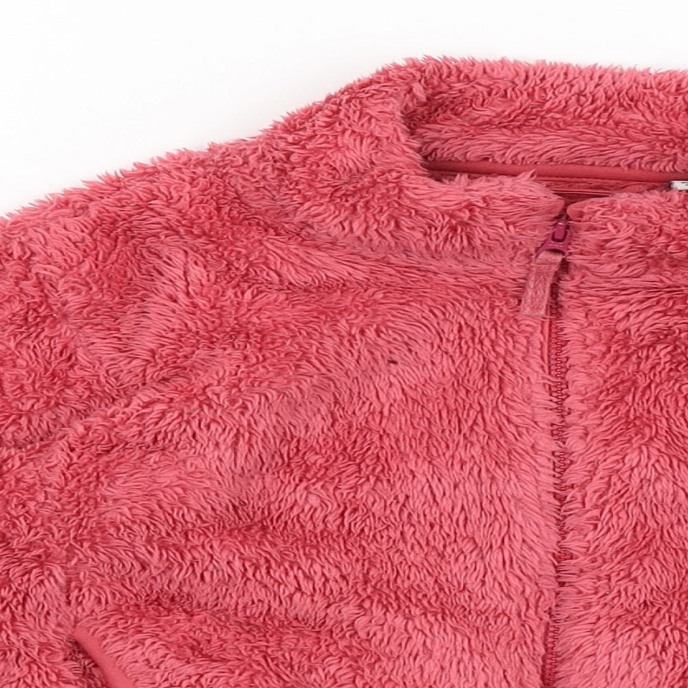 Uni Qlo Girls Red   Full Zip Jumper Size 5-6 Years