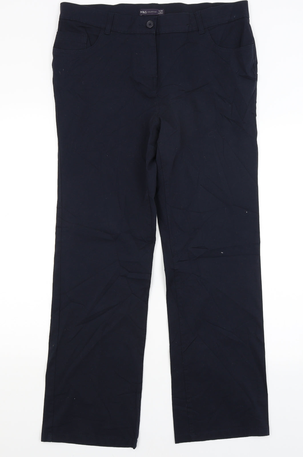 M&S Womens Blue   Trousers  Size 10 L30 in