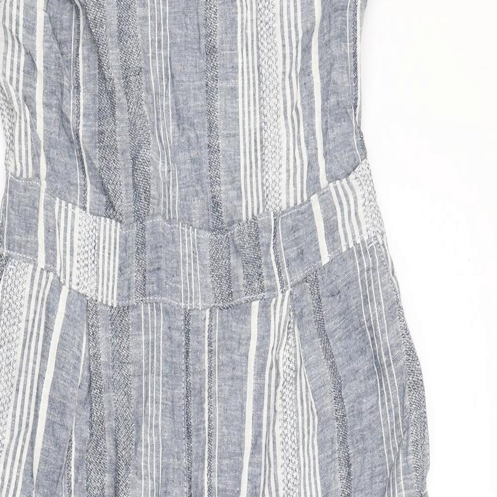 NEXT Womens Blue Striped  Playsuit One-Piece Size 10 L19 in