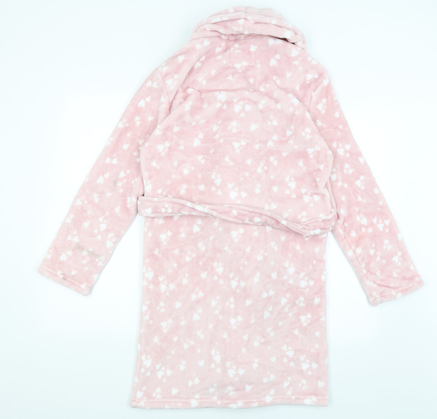 F&F Womens Pink Solid  Kimono Gown Size M  - Hearts